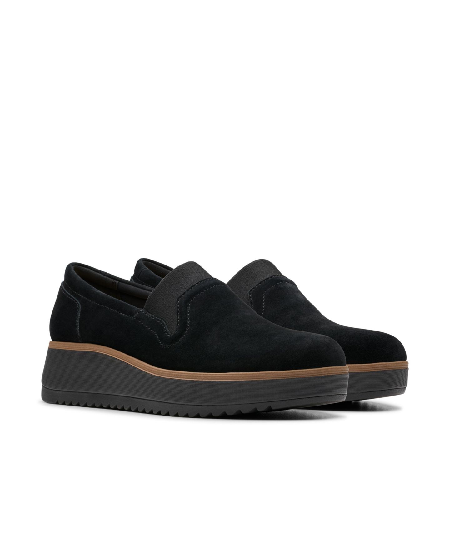 Женские туфли Clarks Collection Zylah Sky Slip-On, цвет: Чёрный замшевый — фото 5