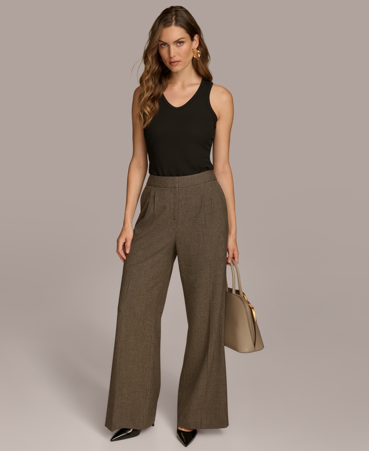 Donna Karan New York Women's Houndstooth Wide-Leg Pants