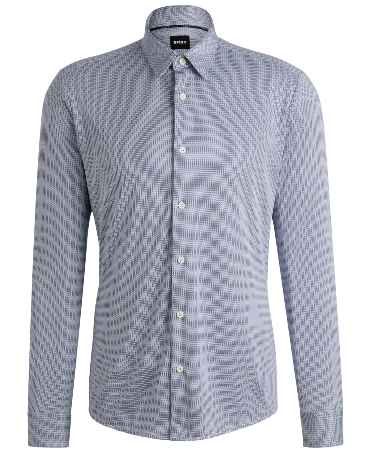 Hugo Boss Men's Cotton Micro-check Sport Shirt In Open Blue