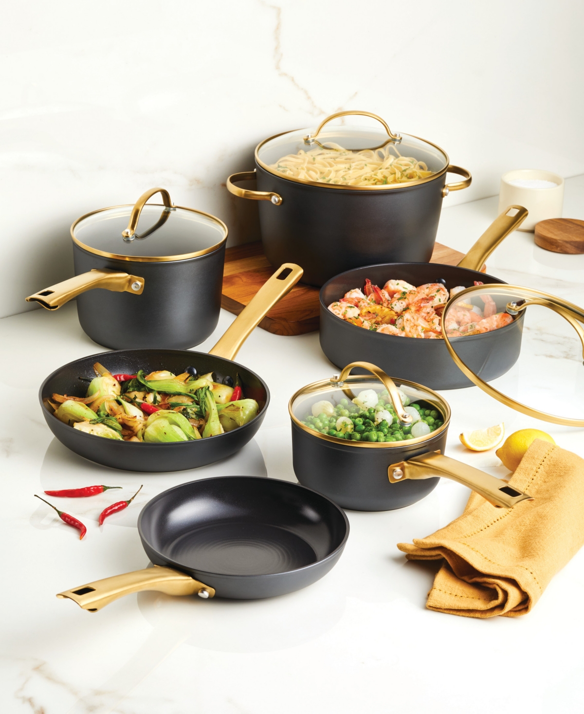 Farberware Forged Induction 12-piece Cookware Set In Black
