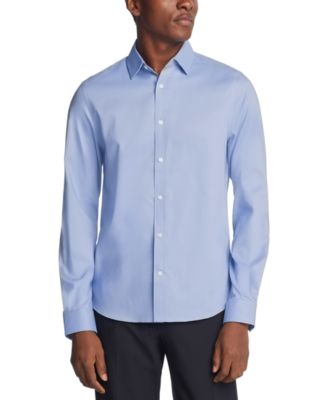 men's regular fit airsoft non-iron performance dress shirt Non-Iron Cotton Pinpoint Solid Button Down Collar Short Sleeve Dress Shirt main image 0