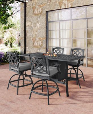 Wythburn 5-pc. Outdoor Bar Height Fire Pit Chat Set, Created for Macys