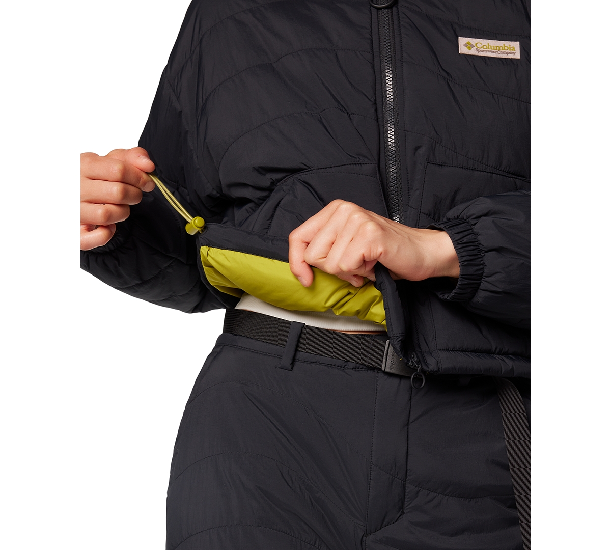 Shop Columbia Women's Wallowa Insulated Cropped Stand-collar Jacket In Black