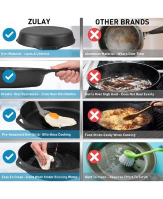 cast iron 12 InchHeavy Duty Pre-Seasoned Pan - Grill, Stovetop, Induction, Oven & Campfire Safe