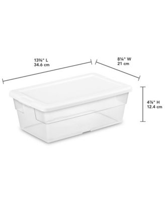6 Quart Storage Box Stackable Bin with Lid, Plastic Container, 12 Pack