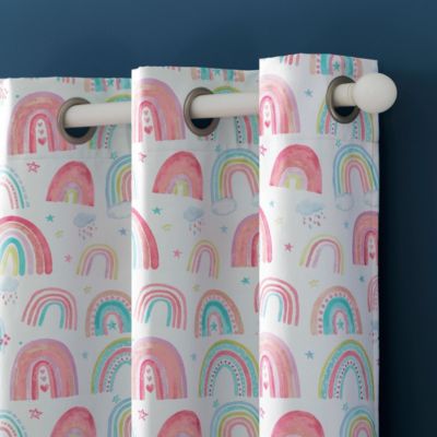 Rainbows Print 100% Blackout Grommet Curtain Panel