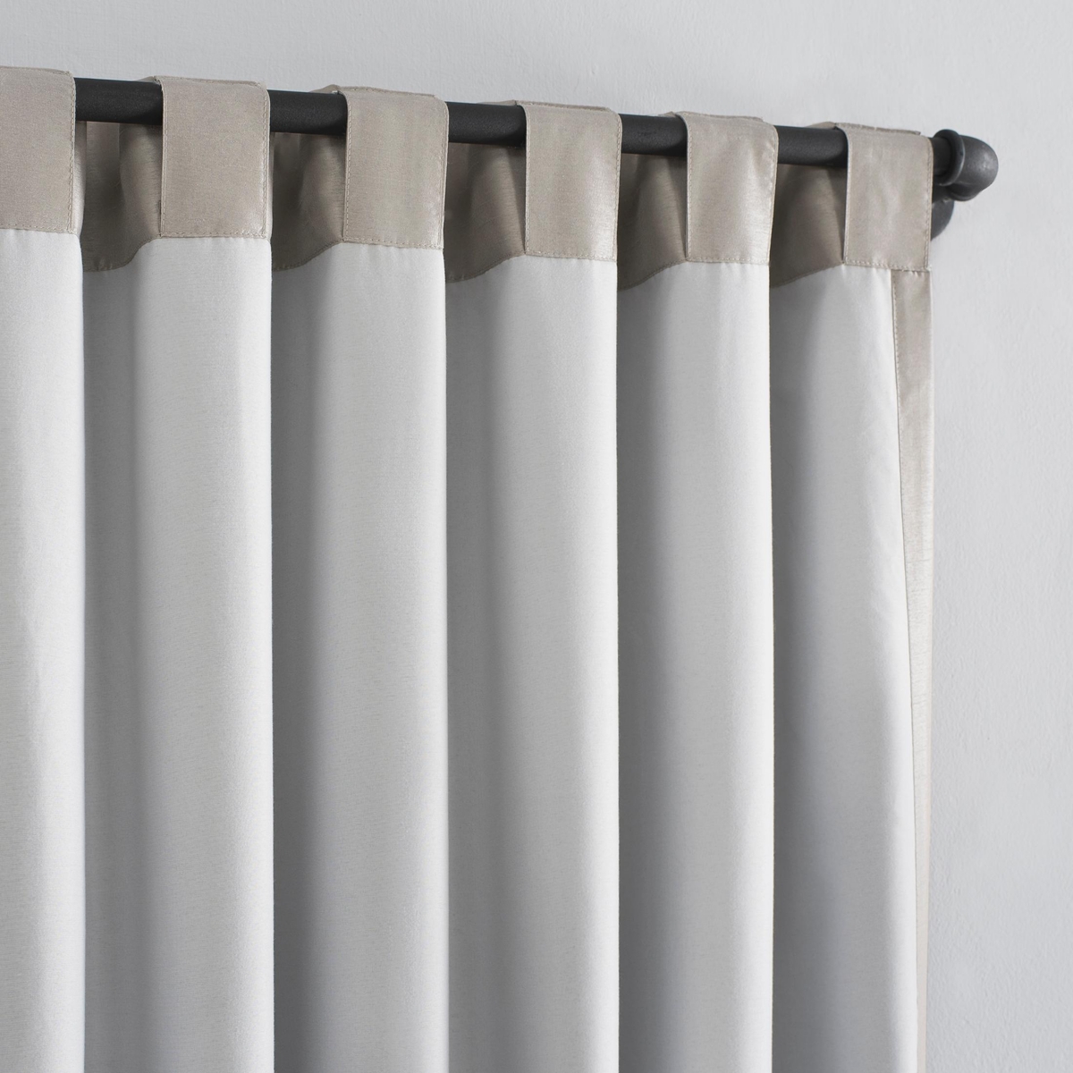 Sun Zero Evelina Faux Dupioni Silk Thermal Extreme 100% Blackout Back Tab Curtain Panel