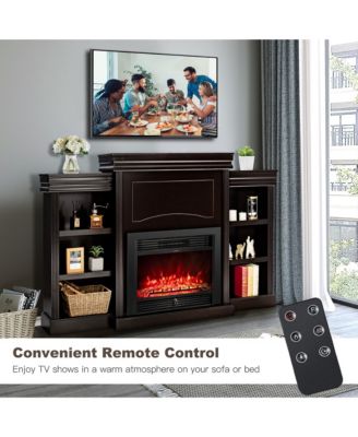70'' Fireplace TV Stand Media W/ 28.5'' 750W/1500W Electric Fireplace