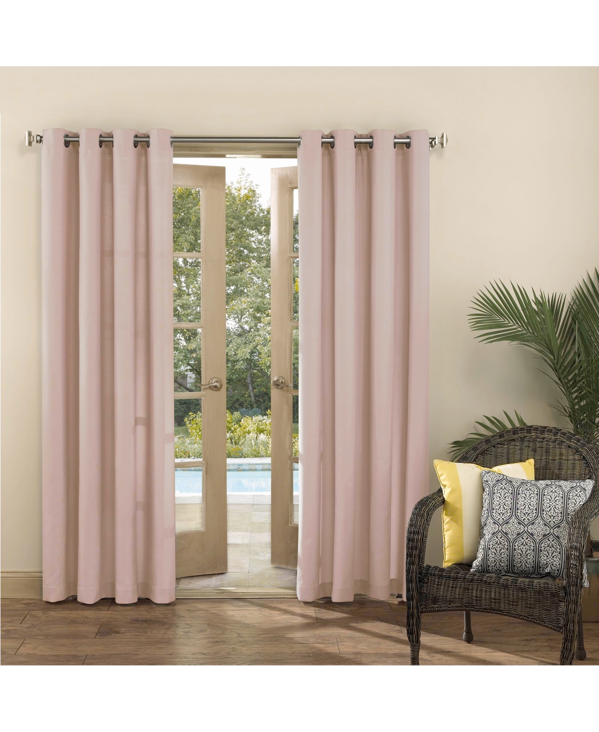 Sailor Indoor/Outdoor Uv Protectant Room Darkening Grommet Curtain Panel