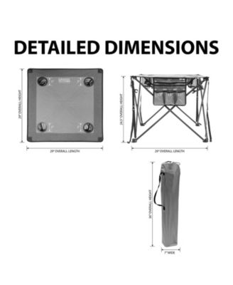 Folding Portable Camping Table with stemmed glass holders - Red