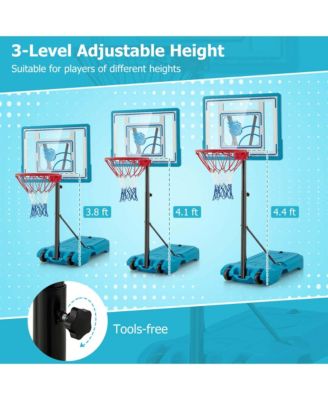 Pool Basketball Hoop 3.8-4.4 FT Adjustable Poolside BasketballGoal System