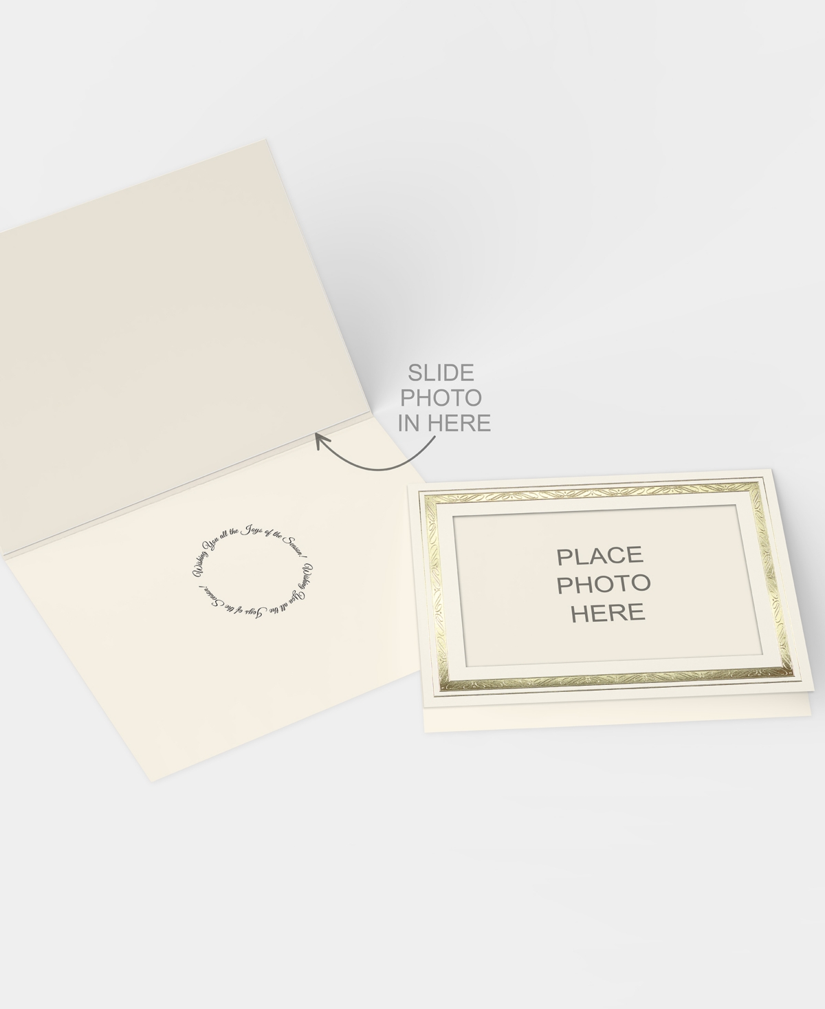 Masterpiece Studios Gold Border Photo Holder Holiday Boxed Cards