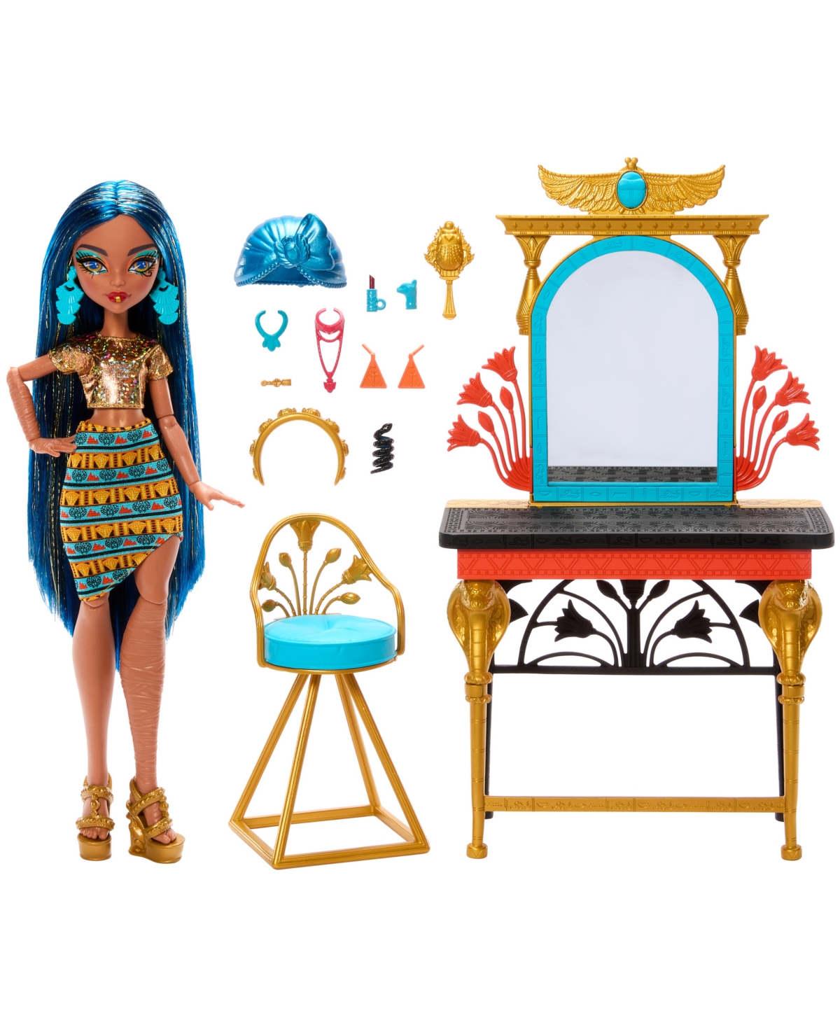 Shop Monster High Cleo De Nile Self-scare Day Doll And Playset In Multi-color
