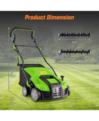16-Inch Electric Dethatcher & Scarifier 15A 2-In-1 Lawn Dethatcher