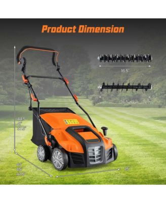 16-Inch Electric Dethatcher & Scarifier 15A 2-In-1 Lawn Dethatcher