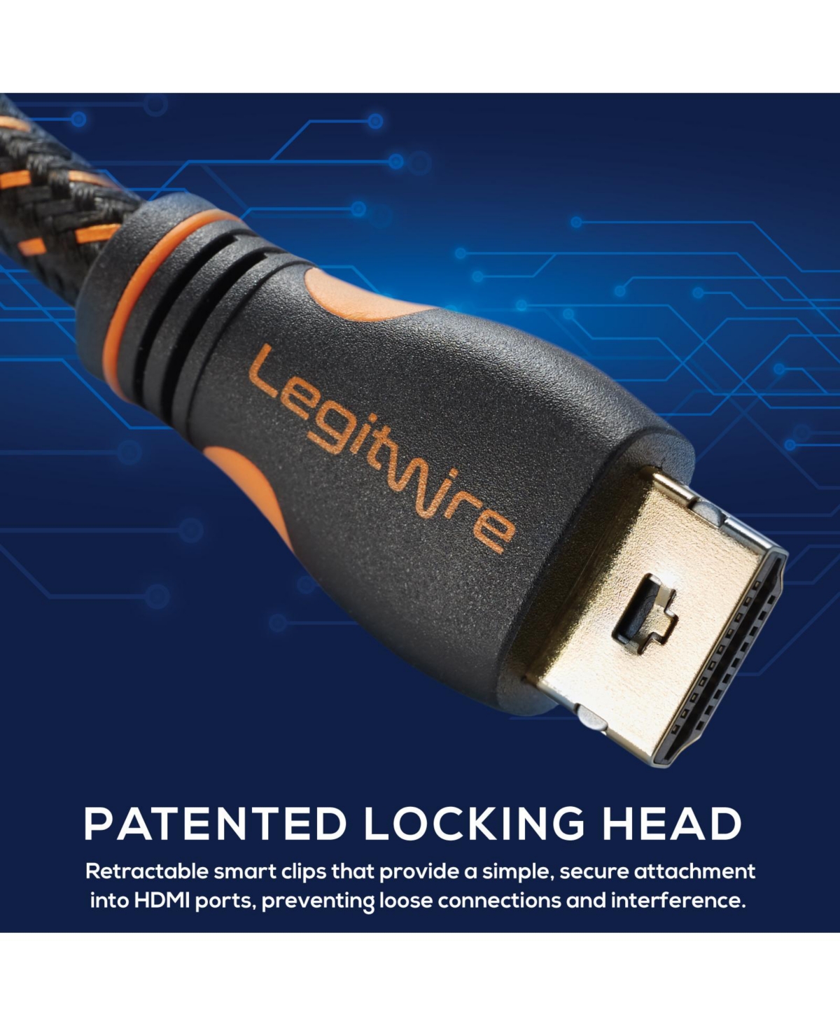 LegitWire 10 ft 4K High Speed Hdmi Cables, 5 Pack - 18Gbps Hdmi 2.0 (4K 60hz Hdr Uhd 4:4:4 Chroma) - Ethernet - Locking Head - Deep Color Ultra Hd wit