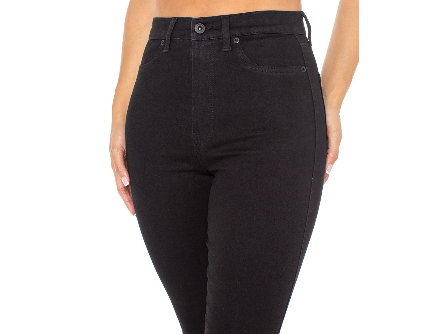 Женские джинсы Celebrity Pink Juniors' Curvy Ultra High-Rise Skinny, цвет: Чёрный — фото 4