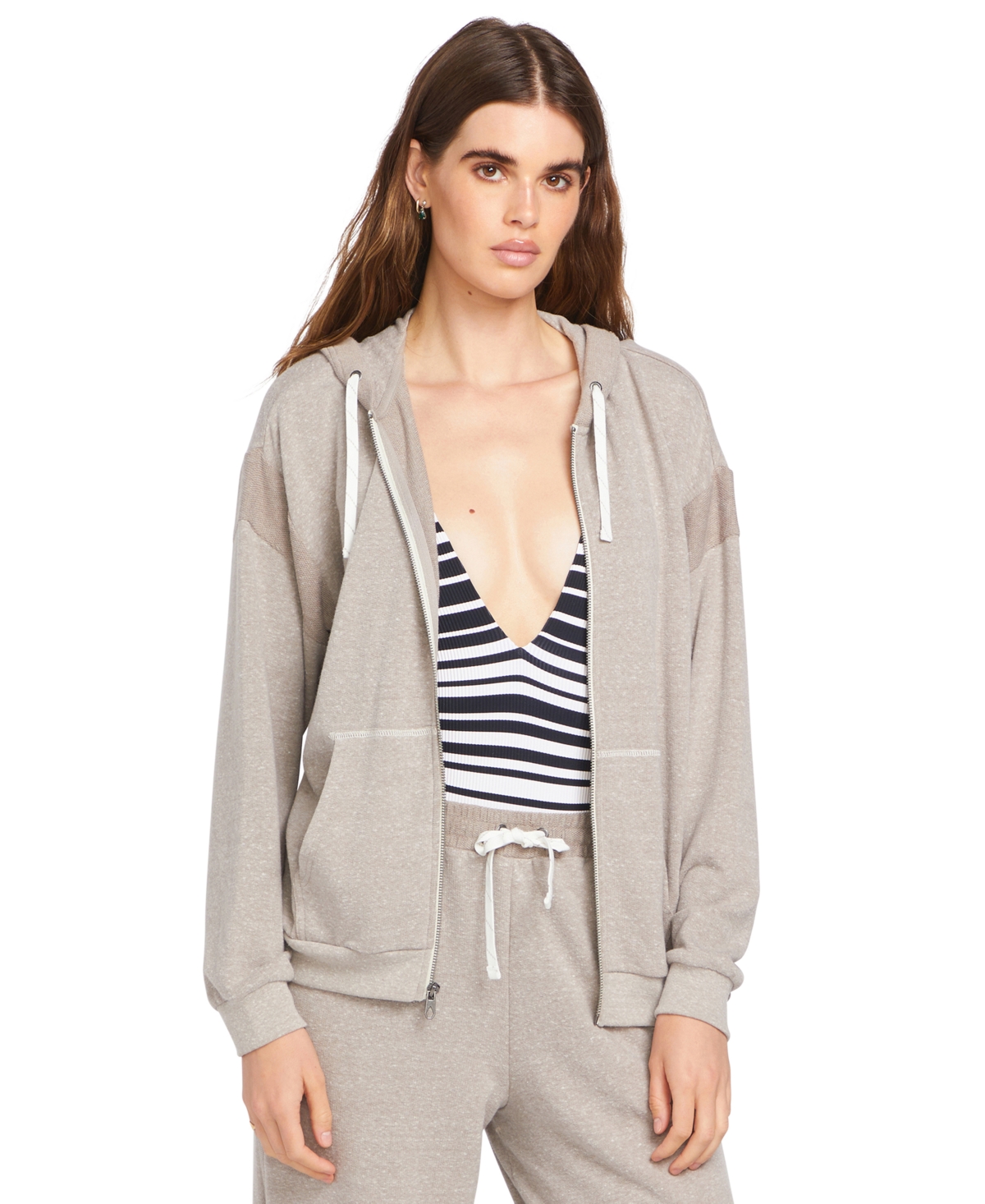 Volcom Juniors' Solid Lil Frenchie Zip-Front Hoodie