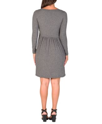 Women's Long Sleeve Babydoll Knee Length Dress