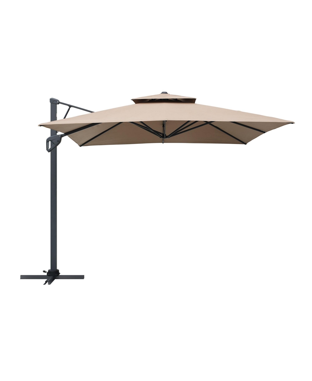 Boyel Living ft. Square Aluminum and Steel Cantilever Outdoor Patio Umbrella with Cover and Base