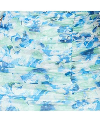 Women's Printed Off Shoulder Mesh Dress