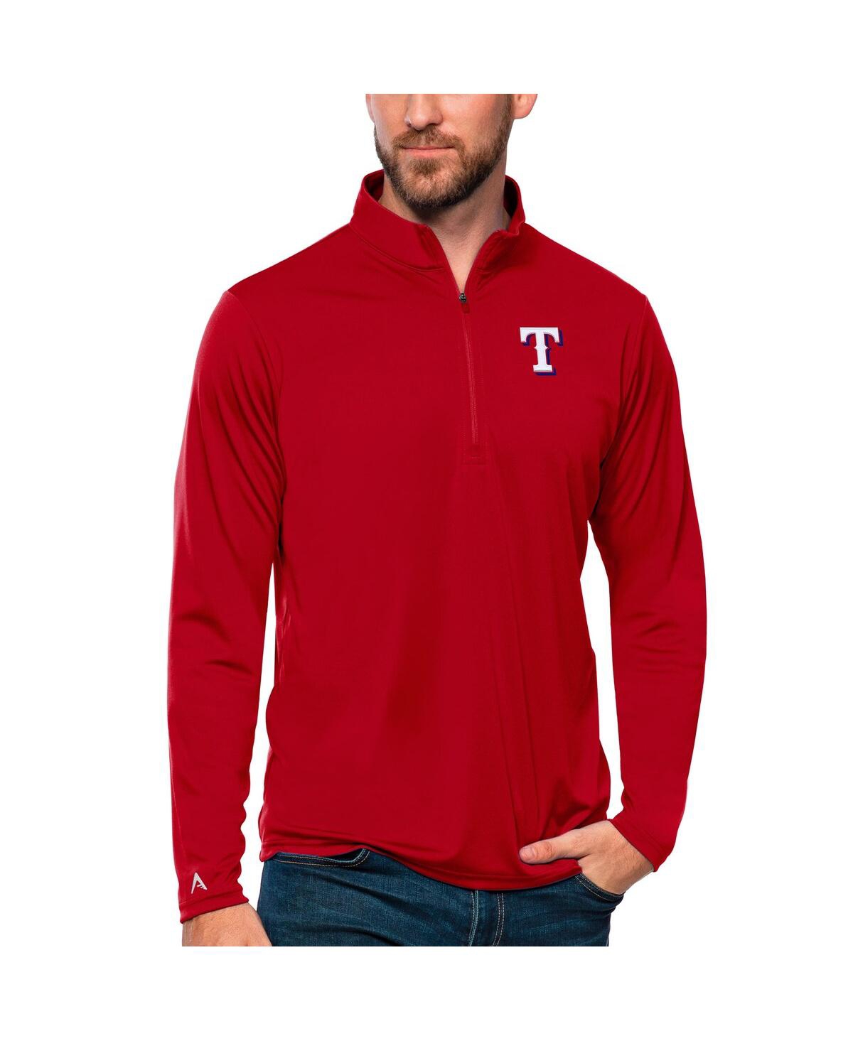 Men's Red Texas Rangers Tribute Quarter-Zip Pullover Top - Red