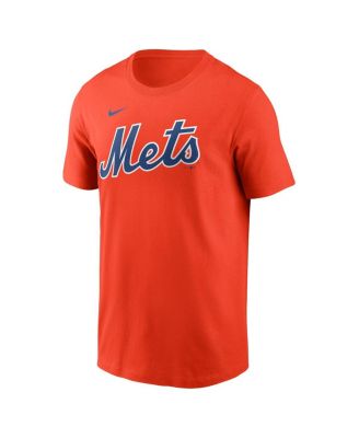 Men's Francisco Lindor Orange New York Mets Fuse Name Number T-Shirt