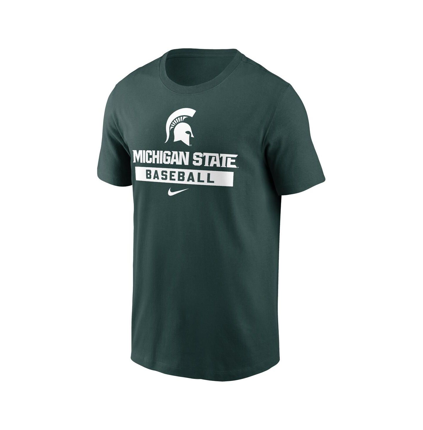 Мужская футболка Nike Green Michigan State Spartans Baseball — фото 3
