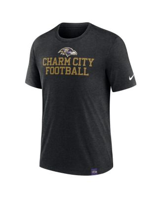 Men's Heather Black Baltimore Ravens Blitz Tri-Blend T-Shirt