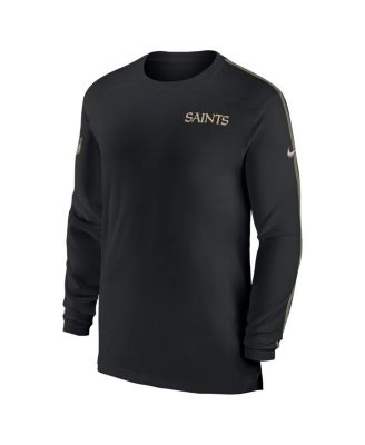 Men's Black New Orleans Saints Sideline Coach UV Performance Long Sleeve T-Shirt