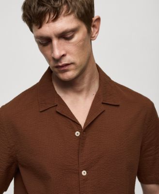Men's Regular Fit Seersucker Cotton Shirt