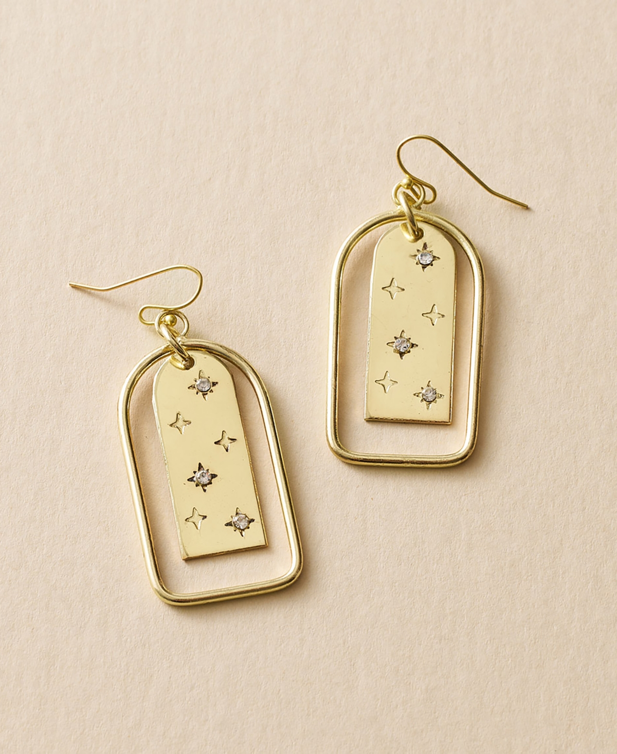 Matr Boomie Sitara Starry Archway Earrings In Brass