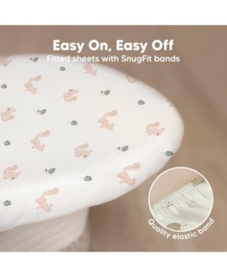 Bassinet Sheet for Baby Girls, Boys, 2-Pack Isla Fitted Bassinet Sheets, Bassinet Mattress Sheets