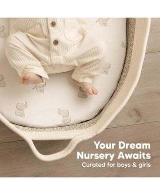 Bassinet Sheet for Baby Girls, Boys, 2-Pack Isla Fitted Bassinet Sheets, Bassinet Mattress Sheets