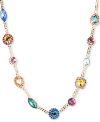 Emily in Paris - Gold-Tone Multi Stone Collar Necklace, 16" + 3" extender
