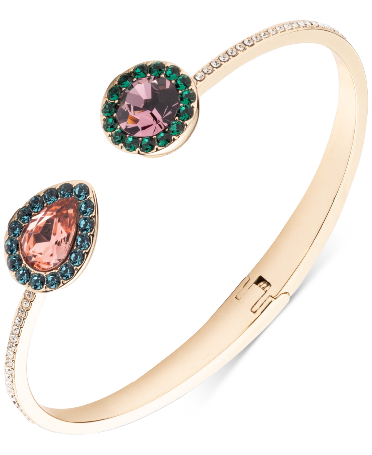 Emily In Paris Gold-tone Color Crystal Halo Bangle Bracelet In Multi