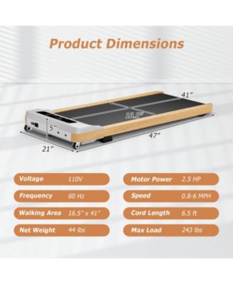 Under Desk Treadmill with Remote Control and LED Display for Home Office