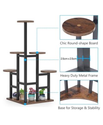 Corner Plant Stand Indoor, 6 Tiered Plant Shelf Flower Stand, Tall Multiple Potted Plant Holder Rack Planter Organizer