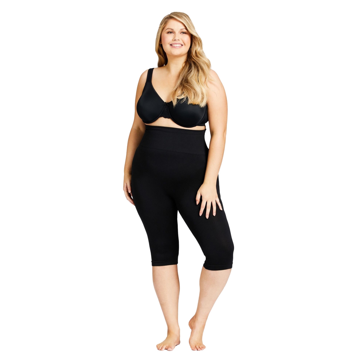 Plus Size Seamless Hi Waist Capri - Nude