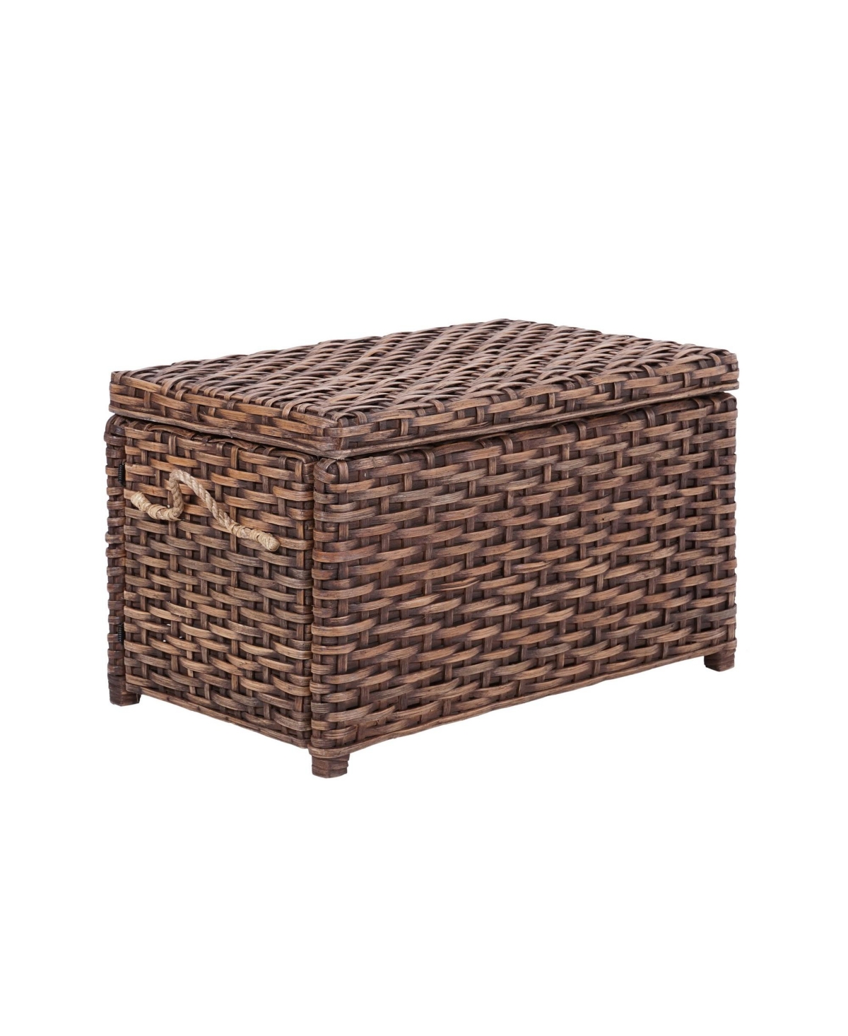 Jacob Handwoven Wicker Storage Trunk - Dark brown wash