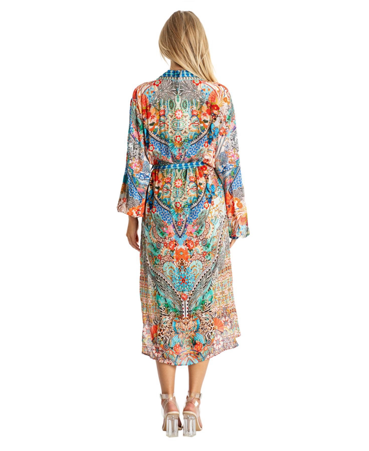 La Moda Clothing Women's Belted Midi Cover Up Dress