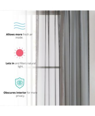 2 Pack Sheer Voile Window Curtain Sheer Panels