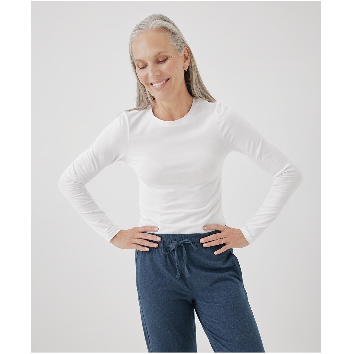 Pact Women's Organic Cotton Cool Stretch Fitted Long Sleeve Tee