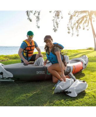 Dakota K2 2 Person Vinyl Inflatable Kayak and Accessory Kit w/ Oars & Pump