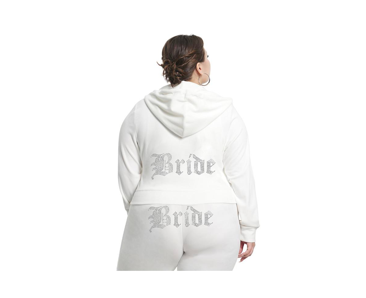 Juicy Couture Plus Size Bride Big Bling Velour Hoodie