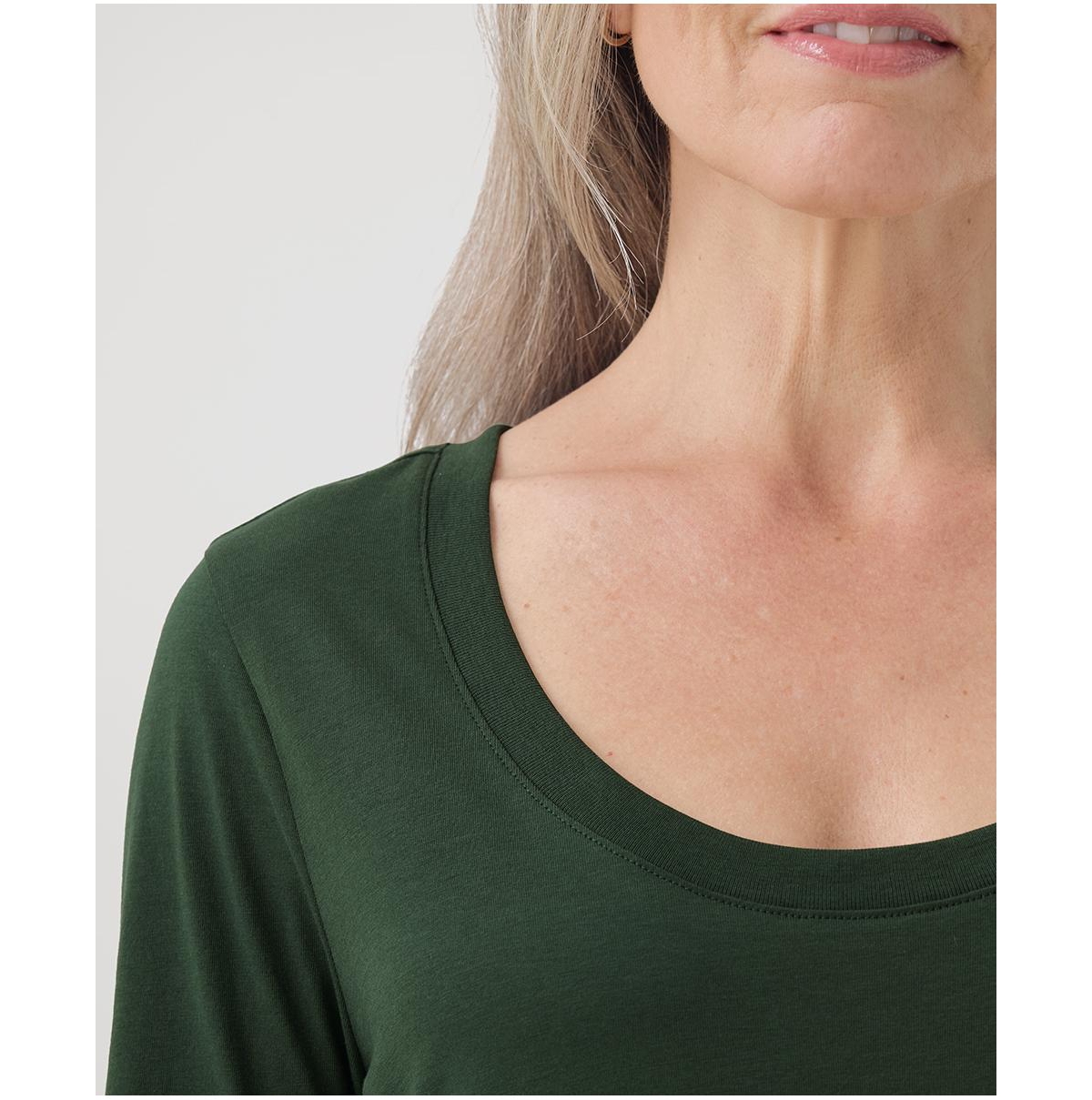 Pact Women's Organic Cotton Softspun Scoop Neck 3/4 Sleeve Tee