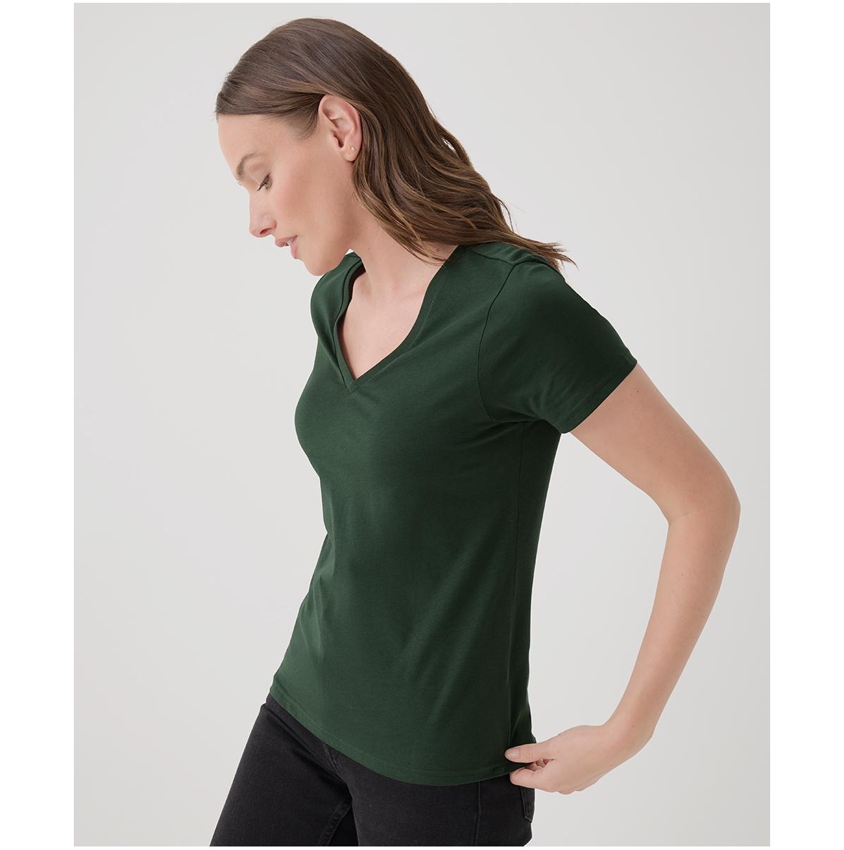 Pact Women's Organic Cotton Softspun V-Neck Tee