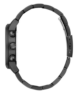 Men's Analog Black Stainless Steel Watch, 44mm