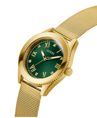 Men's Analog Gold Tone Mesh Watch, 44mm