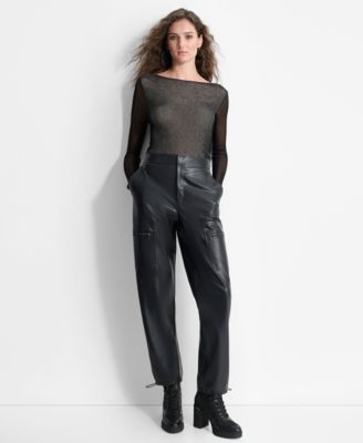DKNY PU CARGO PANT    P4H